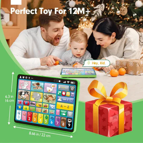 Richgv Kids Learning Tablet Trilingual Learning Pad, Educational Montessori Toy Interactive Musical Toys for 1 Year Boys Girls - 8