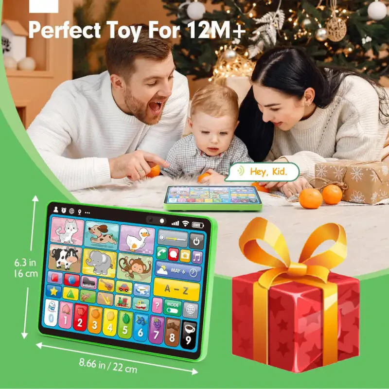 Richgv Kids Learning Tablet Trilingual Learning Pad, Educational Montessori Toy Interactive Musical Toys for 1 Year Boys Girls - 8