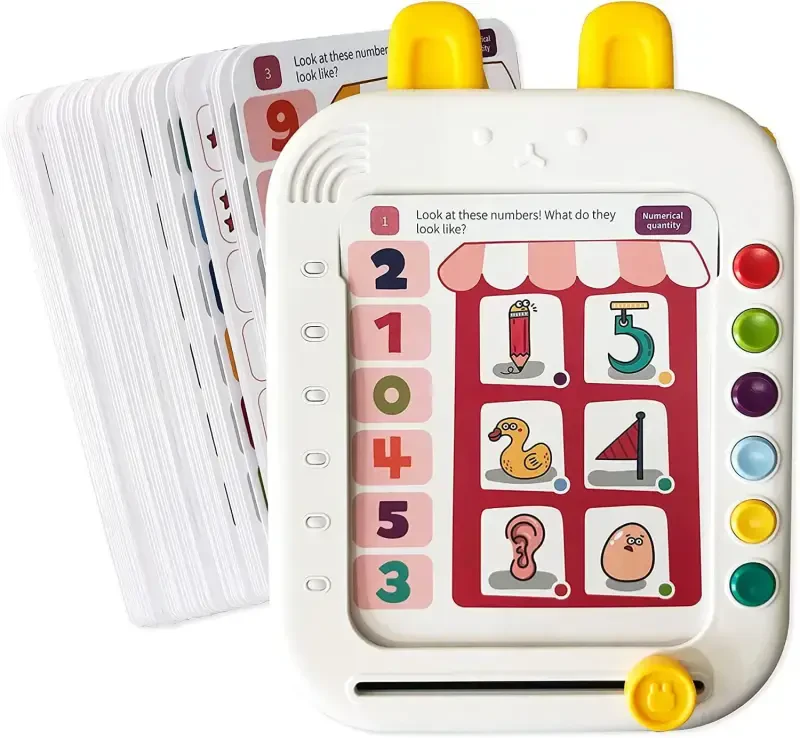 Richgv Logic Learning Pad for Toddlers, Early Development Activity Toys, Interactive Learning Toy for Kids, 120 Pages Logic Training Cards, Matching Game Toy, Gift for Preschool Boy Girl 3 4 5 6 +-MULTICOLOR-1 - 2