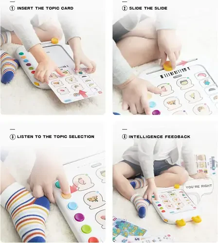 Richgv Logic Learning Pad for Toddlers, Early Development Activity Toys, Interactive Learning Toy for Kids, 120 Pages Logic Training Cards, Matching Game Toy, Gift for Preschool Boy Girl 3 4 5 6 +-MULTICOLOR-1 - 4