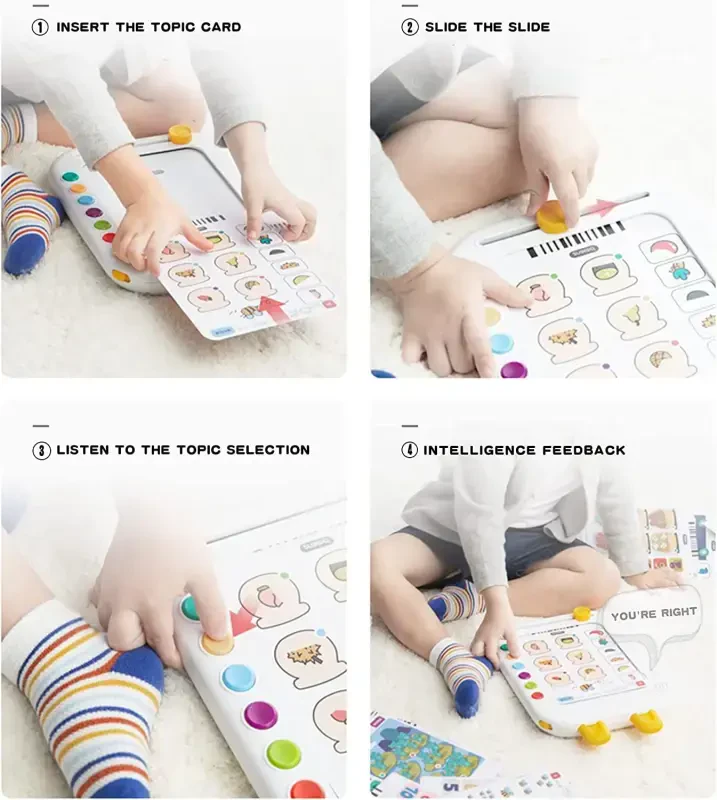 Richgv Logic Learning Pad Toddlerlar uchun, Erta Rivojlanish O'yinchoqlari, Bolalar uchun Interaktiv O'rganish O'yinchog'i, 120 Betlik Mantiqiy Mashq Kartalari, Moslashtirish O'yini O'yinchog'i, 3 4 5 6 yoshli Maktabgacha tarbiya yoshidagi o'g'il qiz uchun sovg'a +-KO'P rangli-1 - 4