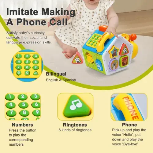 Richgv Musical Snail Toys Baby Crawling Toys for 6-12 Month, Educational Montessori Toddler Toy Christmas Gifts for Boys Girls - RICHGV (1)