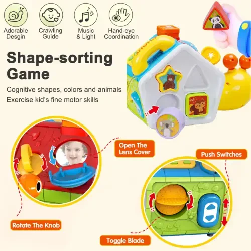 Richgv Musical Snail Toys Baby Crawling Toys for 6-12 Month, Educational Montessori Toddler Toy Christmas Gifts for Boys Girls - 3