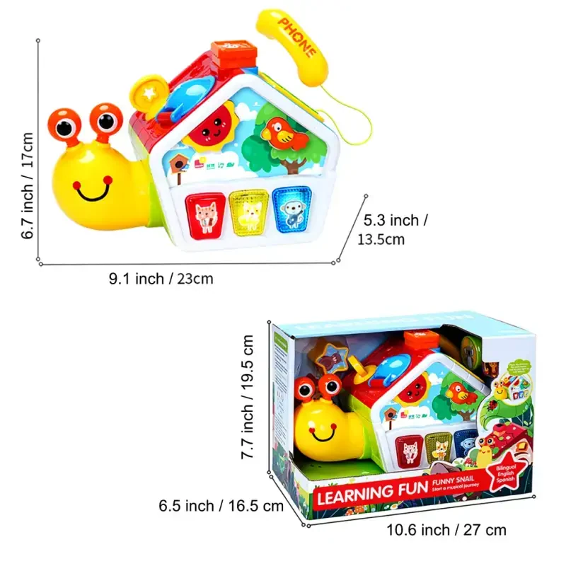 Richgv Musical Snail Toys Baby Crawling Toys for 6-12 Month, Educational Montessori Toddler Toy Christmas Gifts for Boys Girls - 4