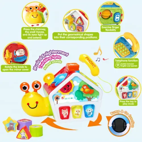 Richgv Musical Snail Toys Baby Crawling Toys for 6-12 Month, Educational Montessori Toddler Toy Christmas Gifts for Boys Girls - 5