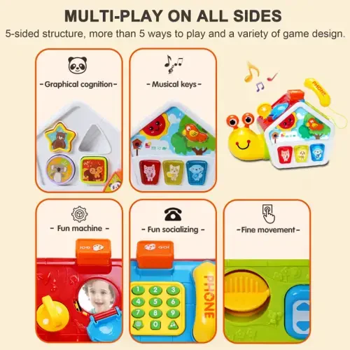 Richgv Musical Snail Toys Baby Crawling Toys for 6-12 Month, Educational Montessori Toddler Toy Christmas Gifts for Boys Girls - 6