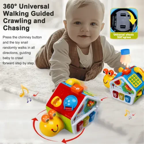 Richgv Musical Snail Toys Baby Crawling Toys for 6-12 Month, Educational Montessori Toddler Toy Christmas Gifts for Boys Girls - 7