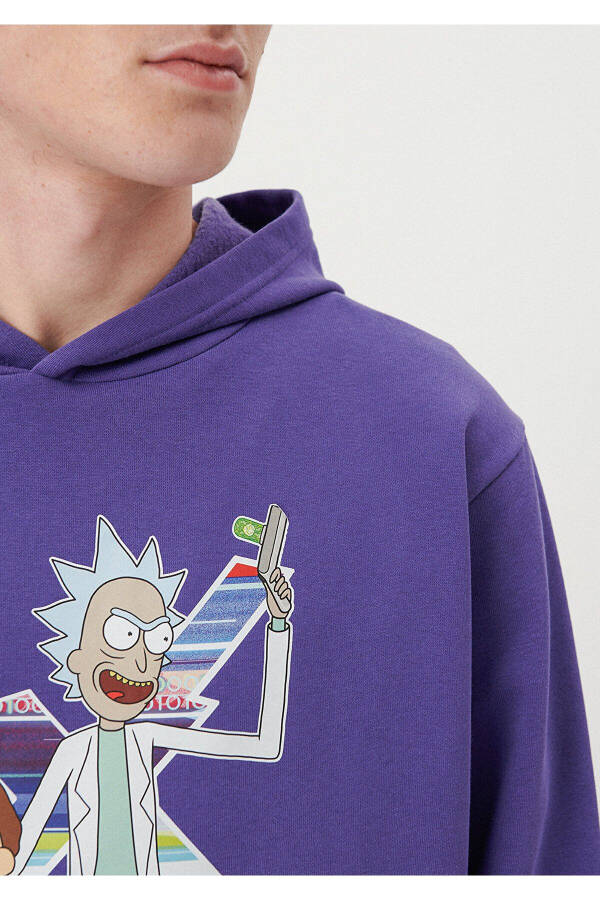 Rick and Morty Baskılı Kapüşonlu Sweatshirt 0S10019-70493 - 4