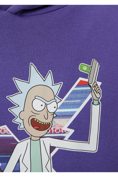 Rick and Morty Baskılı Kapüşonlu Sweatshirt 0S10019-70493 - 5