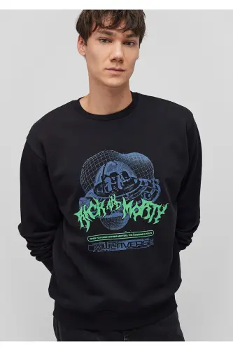 Rick and Morty bosma qora svitshot 0S10185-900 - MAVI (1)