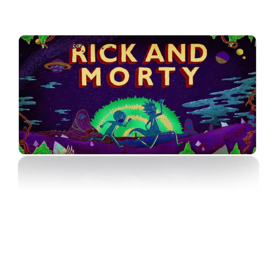 Rick and Morty O'yin Sichqoncha Pad, Kengaytirilgan Sichqoncha Pad, Ko'p Tarmoqli Sichqoncha Pad, Sirpanmaydigan Taglik Sichqoncha Pad, Uy, Ofis, Ish O'yinlari Uchun Mos, 23.62 * 11.81 dyuym - 7