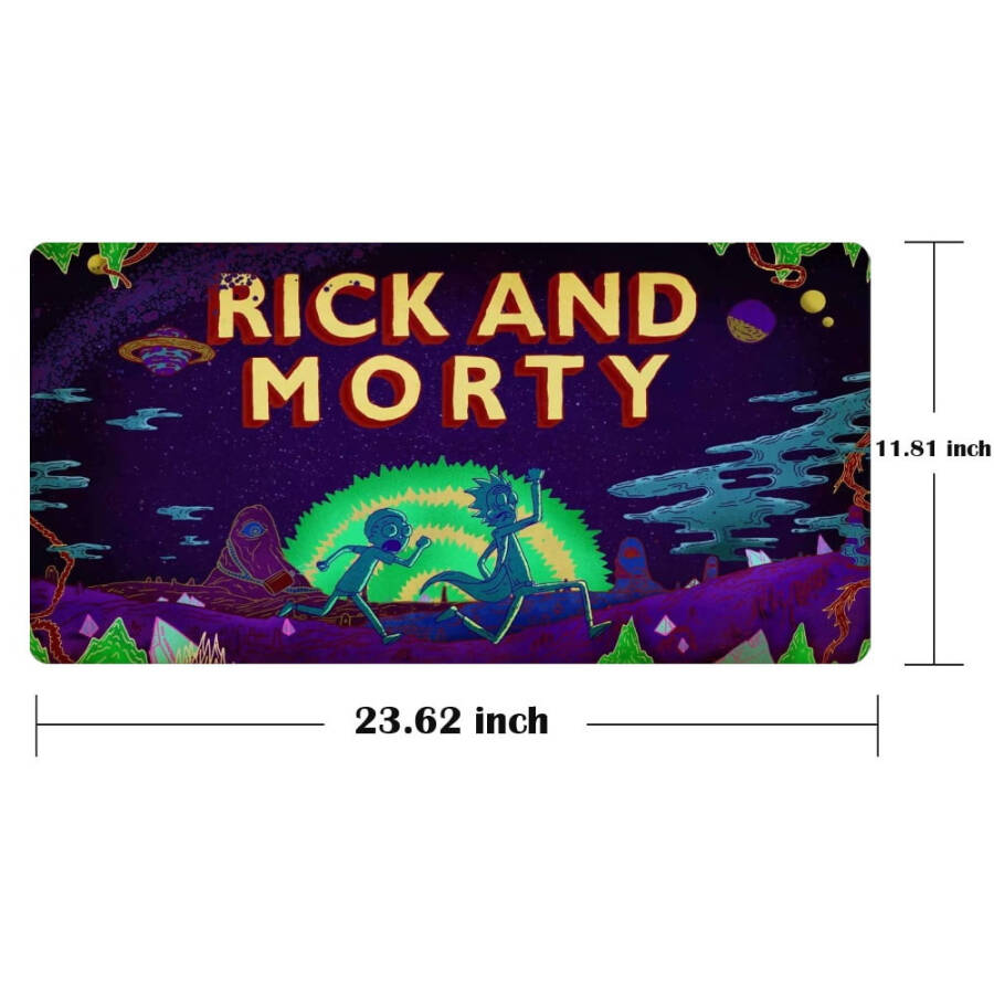 Rick and Morty O'yin Sichqoncha Pad, Kengaytirilgan Sichqoncha Pad, Ko'p Tarmoqli Sichqoncha Pad, Sirpanmaydigan Taglik Sichqoncha Pad, Uy, Ofis, Ish O'yinlari Uchun Mos, 23.62 * 11.81 dyuym - 9