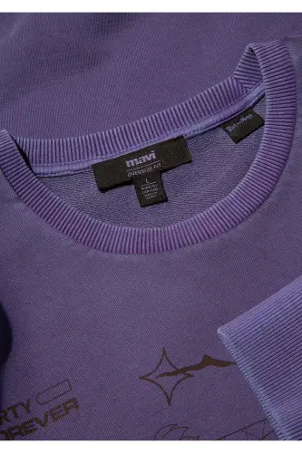 Rick and Morty Printed Purple Sweatshirt - Oversize / Wide Cut - 6