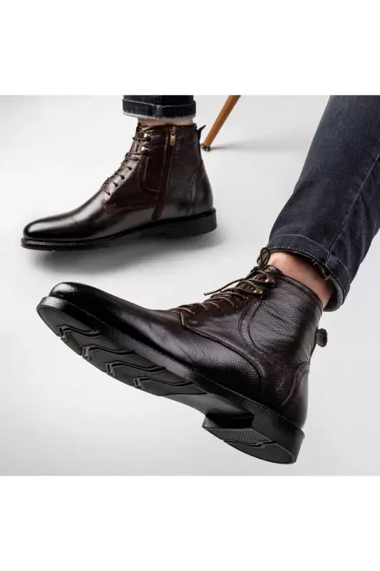 Rico Genuine Leather Lace-up Rubber Sole Men's Boot - 4