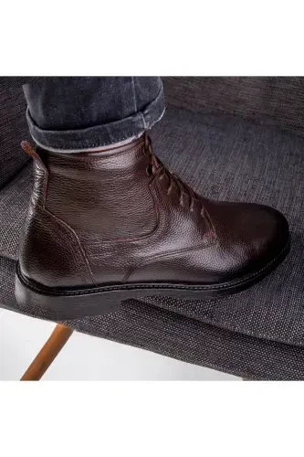 Rico Genuine Leather Lace-up Rubber Sole Men's Boot - 5