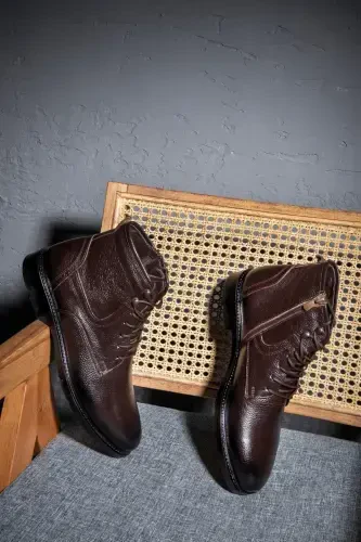 Rico Genuine Leather Lace-up Rubber Sole Men's Boot - 7