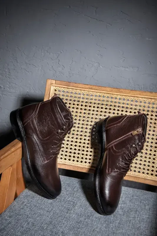 Rico Genuine Leather Lace-up Rubber Sole Men's Boot - 7