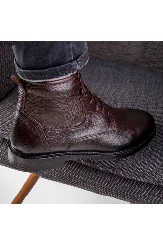 Rico Hakiki Deri Bağcıklı Kauçuk Taban Erkek Bot, - 5
