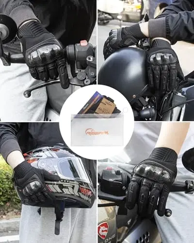 RIGWARL erkaklar ayollar uchun mototsikl qo'lqoplari Sensorli ekran, Yengil Dirt Bike Qo'lqopi Sirpanmaydigan, Skelet Mototsikl Haydash Qo'lqopi - 6