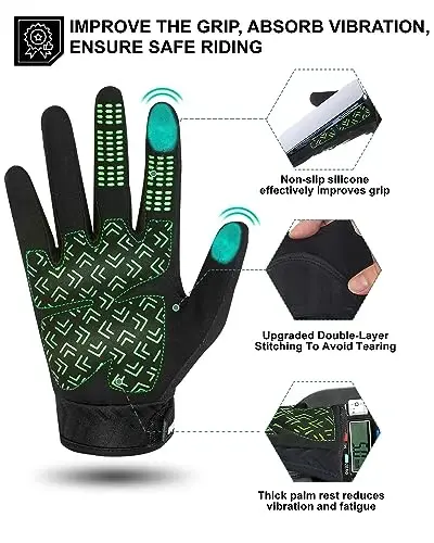 RIGWARL Motorcycle Gloves for Men Women Touchscreen, Lightweight Dirt Bike Glove Non-Slip, Skeleton Motorcycle Riding Glove - 3