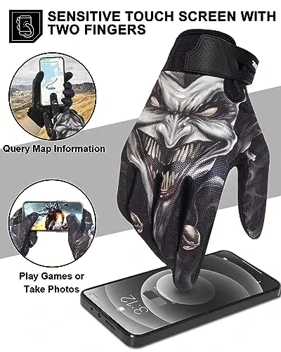 RIGWARL Motorcycle Gloves for Men Women Touchscreen, Lightweight Dirt Bike Glove Non-Slip, Skeleton Motorcycle Riding Glove - 2