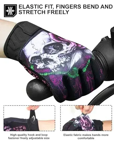 RIGWARL Motorcycle Gloves for Men Women Touchscreen, Lightweight Dirt Bike Glove Non-Slip, Skeleton Motorcycle Riding Glove - 4