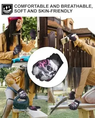 RIGWARL Motorcycle Gloves for Men Women Touchscreen, Lightweight Dirt Bike Glove Non-Slip, Skeleton Motorcycle Riding Glove - 5