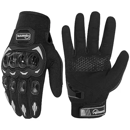 RIGWARL Motorcycle Gloves for Men Women Touchscreen, Lightweight Dirt Bike Glove Non-Slip, Skeleton Motorcycle Riding Glove - RIGWARL