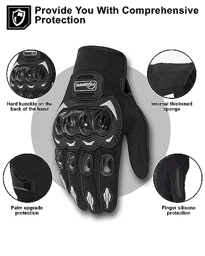 RIGWARL Motorcycle Gloves for Men Women Touchscreen, Lightweight Dirt Bike Glove Non-Slip, Skeleton Motorcycle Riding Glove - RIGWARL (1)