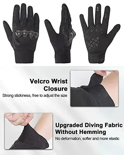 RIGWARL Motorcycle Gloves for Men Women Touchscreen, Lightweight Dirt Bike Glove Non-Slip, Skeleton Motorcycle Riding Glove - 7