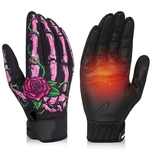 RIGWARL Motorcycle Gloves for Men Women Touchscreen, Lightweight Dirt Bike Glove Non-Slip, Skeleton Motorcycle Riding Glove - 1