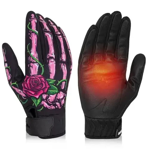 RIGWARL Motorcycle Gloves for Men Women Touchscreen, Lightweight Dirt Bike Glove Non-Slip, Skeleton Motorcycle Riding Glove 