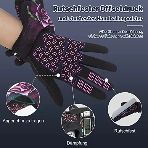 RIGWARL Motorcycle Gloves for Men Women Touchscreen, Lightweight Dirt Bike Glove Non-Slip, Skeleton Motorcycle Riding Glove - 4