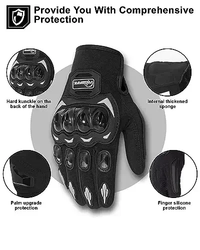 RIGWARL Motorcycle Gloves for Men Women Touchscreen, Lightweight Dirt Bike Glove Non-Slip, Skeleton Motorcycle Riding Glove - 2