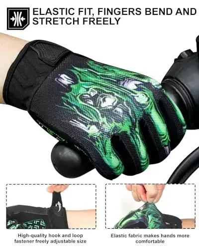 RIGWARL Motorcycle Gloves for Men Women Touchscreen, Lightweight Dirt Bike Glove Non-Slip, Skeleton Motorcycle Riding Glove - 5