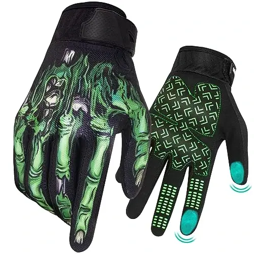 RIGWARL Motorcycle Gloves for Men Women Touchscreen, Lightweight Dirt Bike Glove Non-Slip, Skeleton Motorcycle Riding Glove - 1