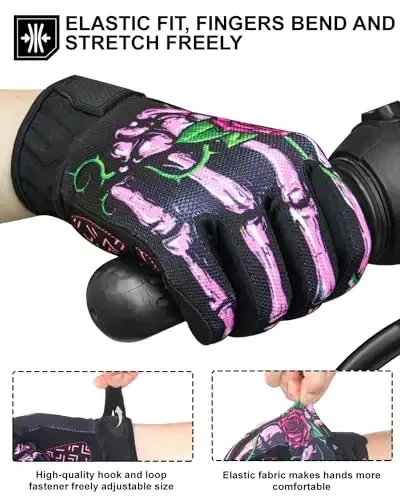RIGWARL Motorcycle Gloves for Men Women Touchscreen, Lightweight Dirt Bike Glove Non-Slip, Skeleton Motorcycle Riding Glove - 5