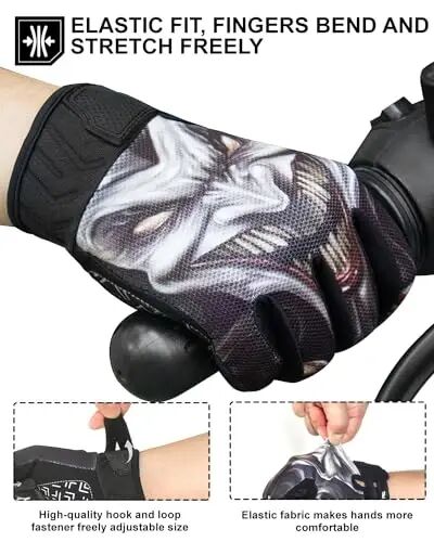RIGWARL Motorcycle Gloves for Men Women Touchscreen, Lightweight Dirt Bike Glove Non-Slip, Skeleton Motorcycle Riding Glove - 1