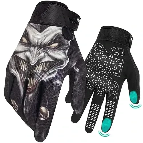 RIGWARL Motorcycle Gloves for Men Women Touchscreen, Lightweight Dirt Bike Glove Non-Slip, Skeleton Motorcycle Riding Glove 