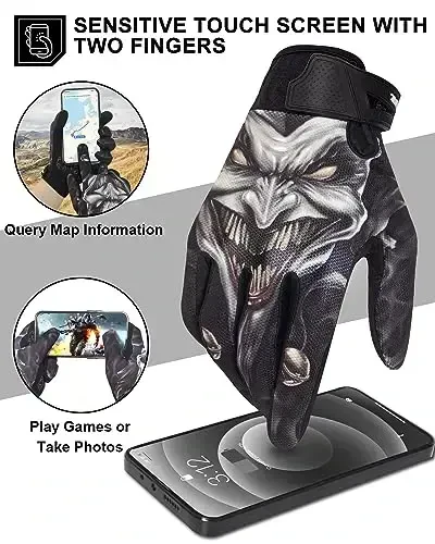 RIGWARL Motorcycle Gloves for Men Women Touchscreen, Lightweight Dirt Bike Glove Non-Slip, Skeleton Motorcycle Riding Glove - RIGWARL (1)