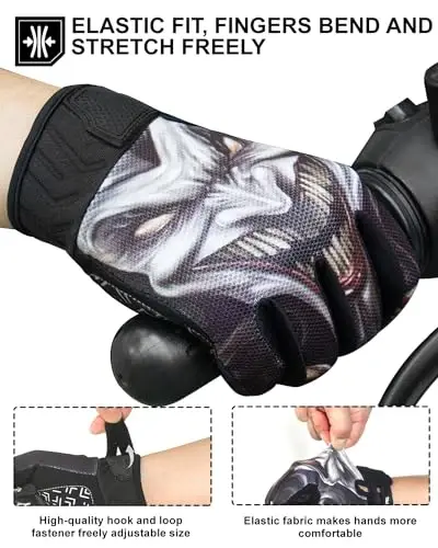 RIGWARL Motorcycle Gloves for Men Women Touchscreen, Lightweight Dirt Bike Glove Non-Slip, Skeleton Motorcycle Riding Glove - 5