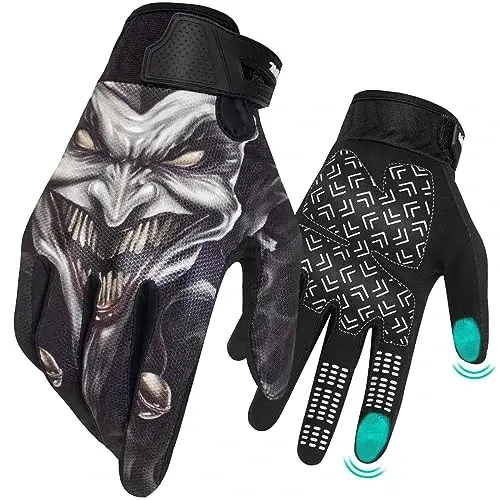 RIGWARL Motorcycle Gloves for Men Women Touchscreen, Lightweight Dirt Bike Glove Non-Slip, Skeleton Motorcycle Riding Glove 