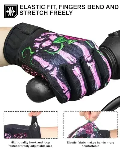 RIGWARL Motorcycle Gloves for Men Women Touchscreen, Lightweight Dirt Bike Glove Non-Slip, Skeleton Motorcycle Riding Glove - 4