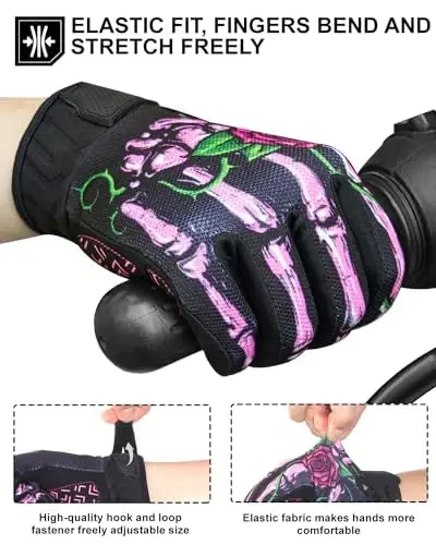 RIGWARL Motorcycle Gloves for Men Women Touchscreen, Lightweight Dirt Bike Glove Non-Slip, Skeleton Motorcycle Riding Glove - 4