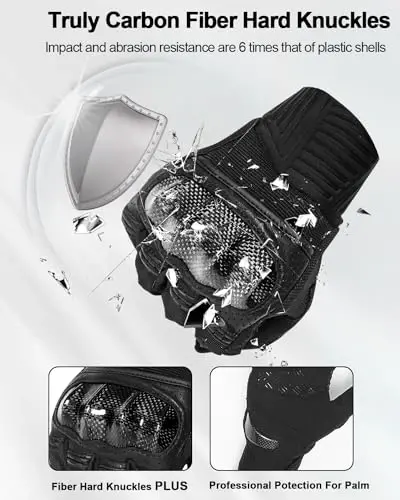 RIGWARL Motorcycle Gloves for Men Women Touchscreen, Lightweight Dirt Bike Glove Non-Slip, Skeleton Motorcycle Riding Glove - 2