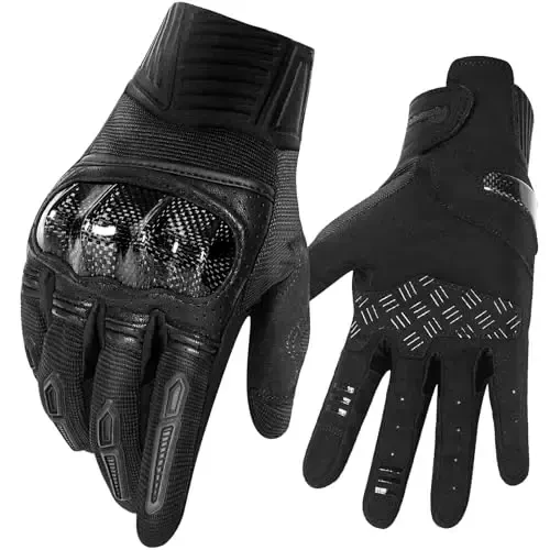 RIGWARL Motorcycle Gloves for Men Women Touchscreen, Lightweight Dirt Bike Glove Non-Slip, Skeleton Motorcycle Riding Glove 