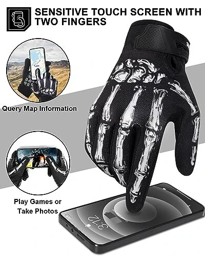 RIGWARL Touchscreen Non-Slip Skeleton Motorcycle Gloves for Men and Women, Joker Gloves for Cycling, Dirt Bike, Mountain Bike and Riding - MODAZONE (1)