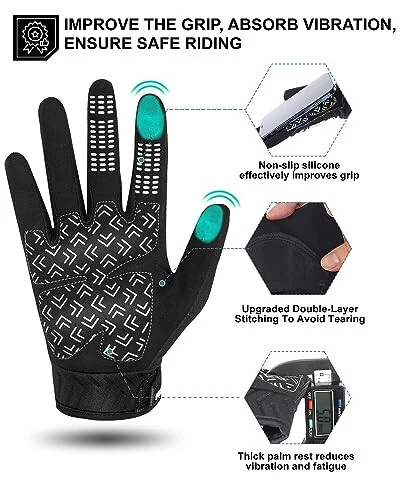 RIGWARL Touchscreen Non-Slip Skeleton Motorcycle Gloves for Men and Women, Joker Gloves for Cycling, Dirt Bike, Mountain Bike and Riding - 3