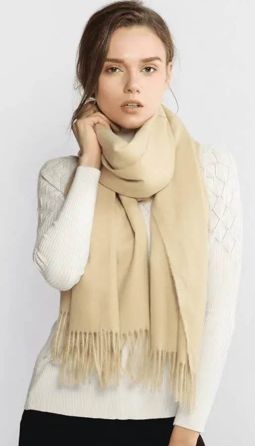 RIIQIICHY Qishki Ayollar Shali Bej PasModazoneina Shallar To'y Uchun Kechki Ko'ylaklar Uchun Katta Yumshoq Issiq Shallar - 2