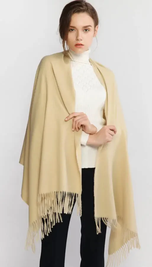 RIIQIICHY Qishki Ayollar Shali Bej PasModazoneina Shallar To'y Uchun Kechki Ko'ylaklar Uchun Katta Yumshoq Issiq Shallar - 3